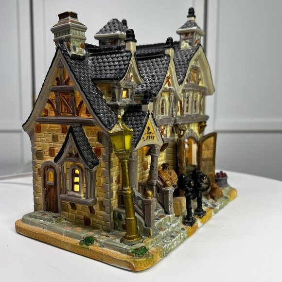 Lemax Village Livery Lighted Christmas Village Building (Damaged - Heavy Wear) - Picture 4 of 15